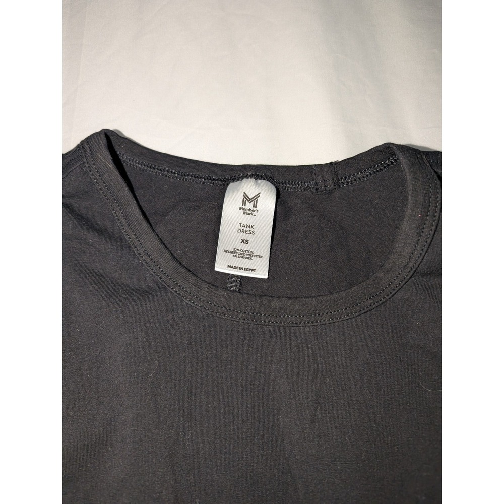 Members Mark Women's Size XS Black Sleeveless Tank Dress With Belt And Pockets - Picture 4 of 4